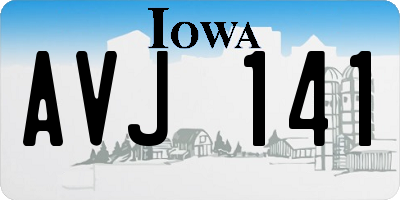 IA license plate AVJ141