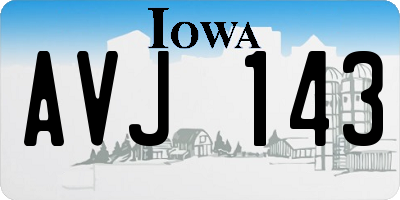 IA license plate AVJ143