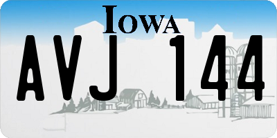 IA license plate AVJ144