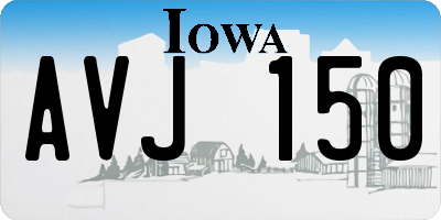 IA license plate AVJ150