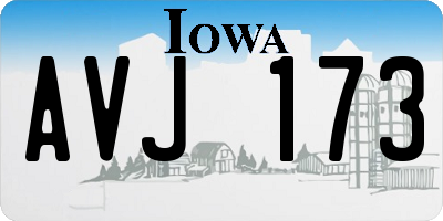 IA license plate AVJ173