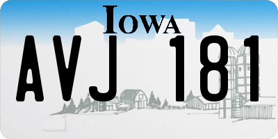 IA license plate AVJ181