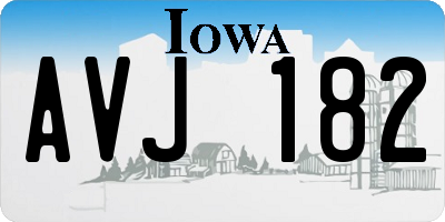 IA license plate AVJ182