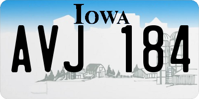 IA license plate AVJ184