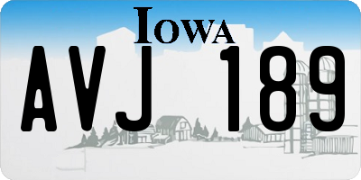 IA license plate AVJ189