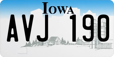 IA license plate AVJ190