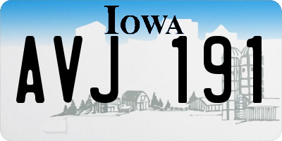 IA license plate AVJ191
