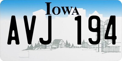 IA license plate AVJ194