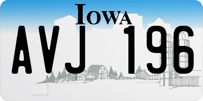 IA license plate AVJ196