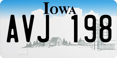 IA license plate AVJ198