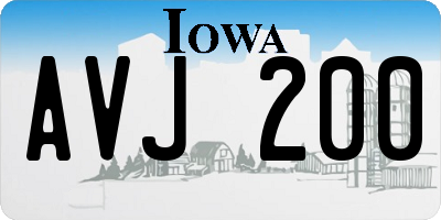 IA license plate AVJ200