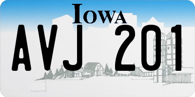 IA license plate AVJ201
