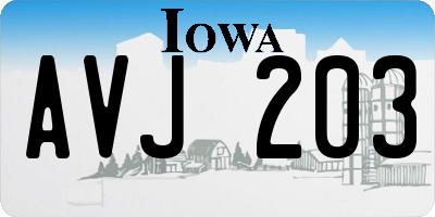 IA license plate AVJ203