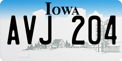 IA license plate AVJ204
