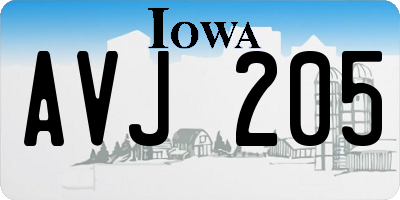 IA license plate AVJ205