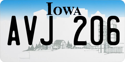 IA license plate AVJ206