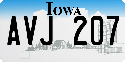 IA license plate AVJ207