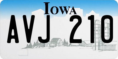 IA license plate AVJ210