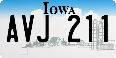 IA license plate AVJ211