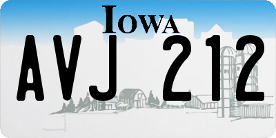 IA license plate AVJ212