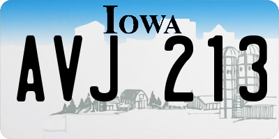 IA license plate AVJ213