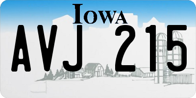 IA license plate AVJ215