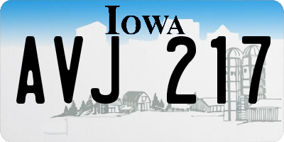 IA license plate AVJ217