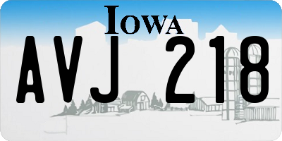 IA license plate AVJ218