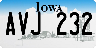 IA license plate AVJ232