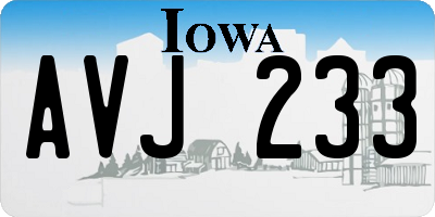 IA license plate AVJ233
