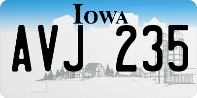 IA license plate AVJ235