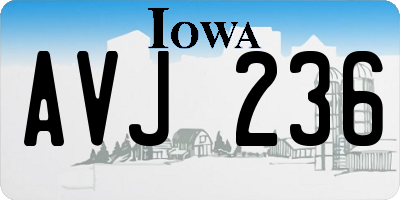 IA license plate AVJ236