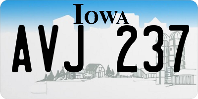 IA license plate AVJ237