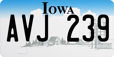 IA license plate AVJ239
