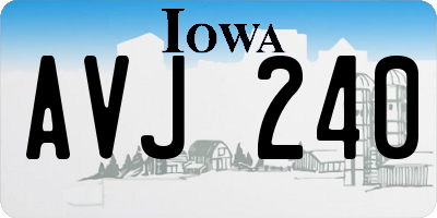 IA license plate AVJ240