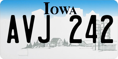 IA license plate AVJ242