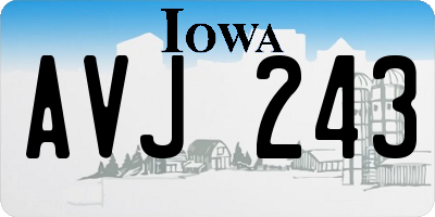 IA license plate AVJ243