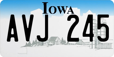 IA license plate AVJ245