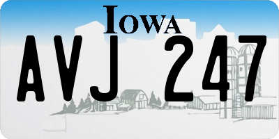 IA license plate AVJ247
