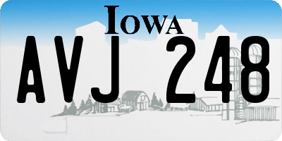 IA license plate AVJ248