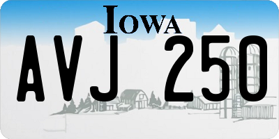 IA license plate AVJ250