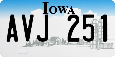 IA license plate AVJ251