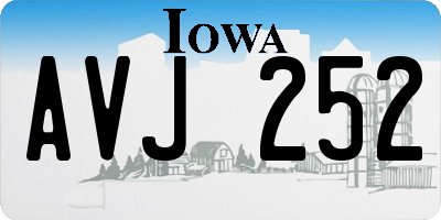 IA license plate AVJ252