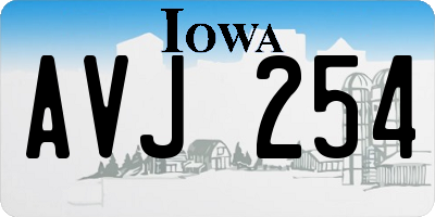 IA license plate AVJ254