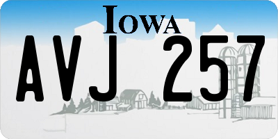 IA license plate AVJ257