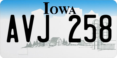 IA license plate AVJ258
