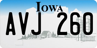 IA license plate AVJ260