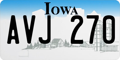 IA license plate AVJ270