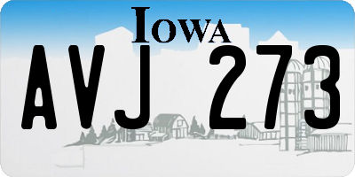 IA license plate AVJ273