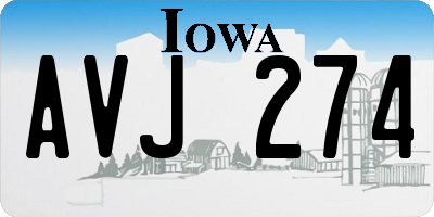 IA license plate AVJ274